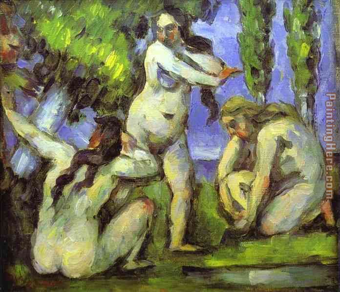 Three Bathers painting - Paul Cezanne Three Bathers art painting